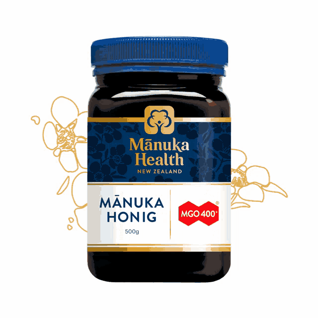 a jar of manuka health honey has a nutrition facts label on the back