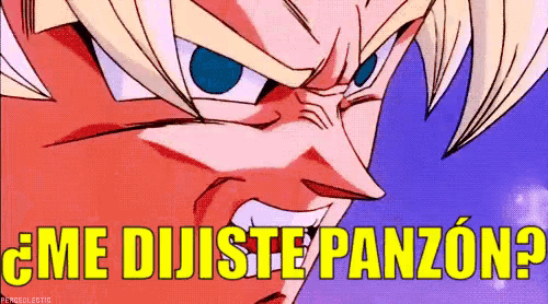 a close up of a cartoon character with the words me dijiste panzon written above him