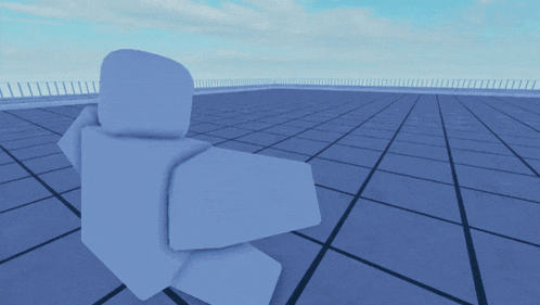 a 3d model of a person is standing on a blue surface