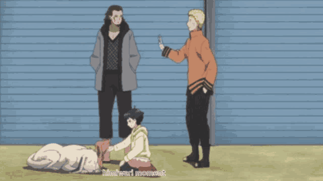 a cartoon scene with the words he 's a ninja * a himward moment