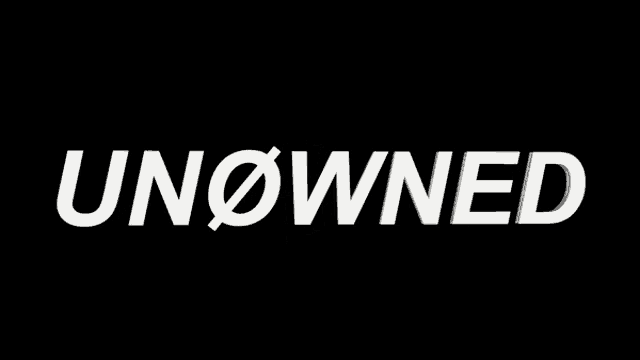 the word unowned is displayed in white on a black background