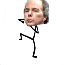 a stick figure with a man 's head and legs