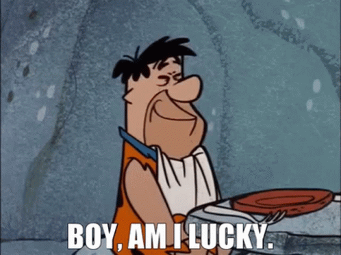 The Flintstones Fred Flintstone GIF - The Flintstones Fred Flintstone Boy Am I Lucky GIFs
