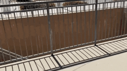 a person is riding a skateboard on a railing