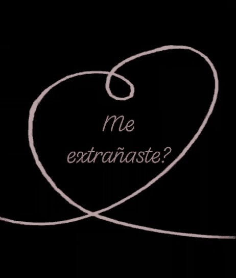 a drawing of a heart with the words me extranaste on it
