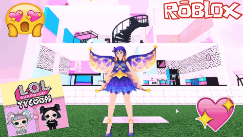 a girl in a fairy costume is standing in front of a house in a video game called roblox