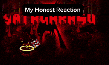 a screenshot of a video game with the words my honest reaction at the top