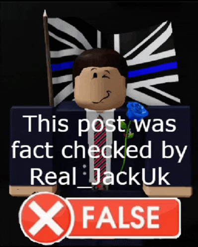 a picture of a man holding a flag and a sign that says " this post was fact checked by real_jackuk "