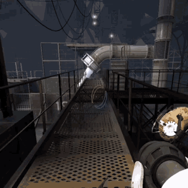 a person is playing a video game and a pipe is coming out of a pipe