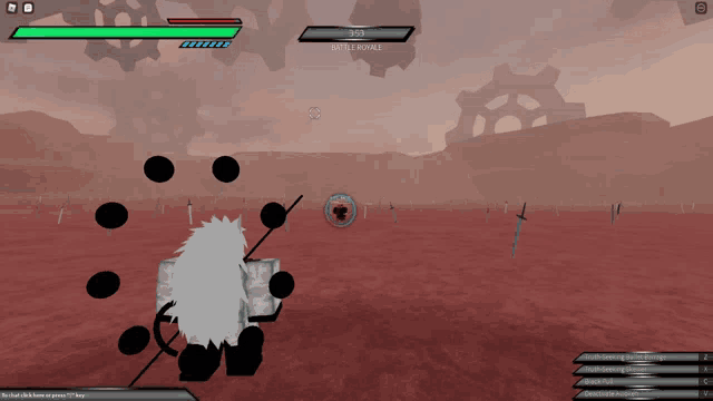 a screenshot of a video game shows a character with a sword and a shield