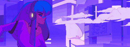a purple and black background with a purple circle