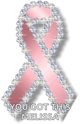 a pink breast cancer ribbon with the words you got this melissa