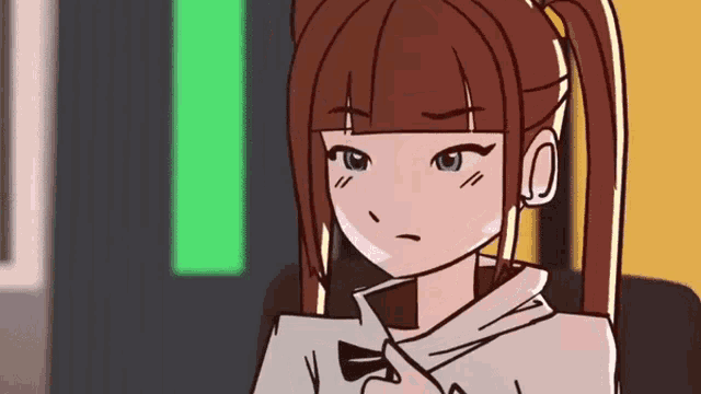 a cartoon drawing of a girl with a ponytail