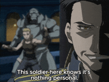 a man in a military uniform says this soldier here knows it 's nothing personal