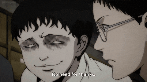 a man with glasses says " no need for thanks "