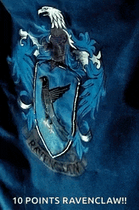 the coat of arms of the house of ravenclaw from harry potter is on a blue background .