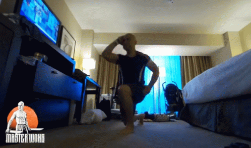 Warming Up Lunges GIF - Warming Up Lunges Master Wong GIFs