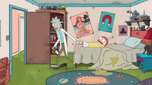 Rick And Morty Get Up GIF - Rick And Morty Get Up Bed GIFs