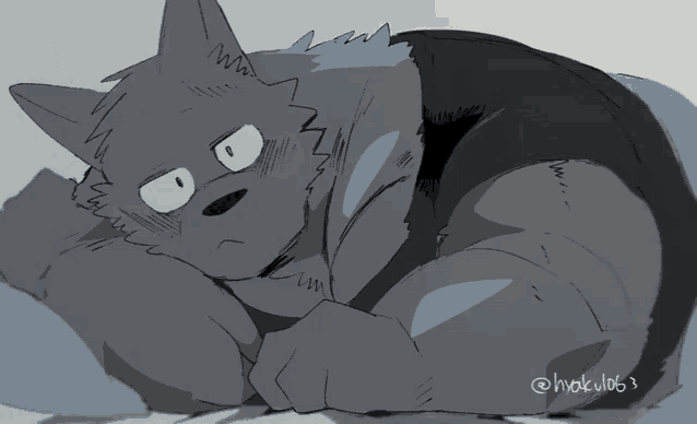 a drawing of a furry animal with the hashtag @hoku063 on the bottom right