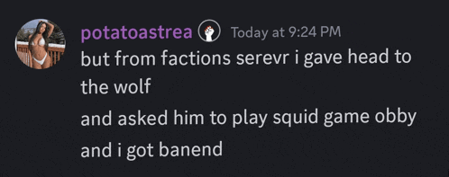 a screenshot of a conversation between potatoastrea and another person