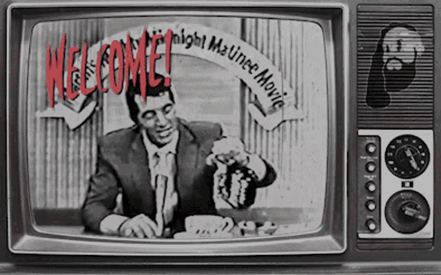 a welcome tonight matinee movie is shown on a tv screen
