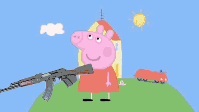Peppa Pig Boom Bad Peppa GIF - Peppa Pig Boom Bad Peppa Gun GIFs