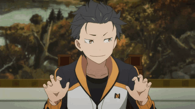 a cartoon character with the letter n on his sleeve