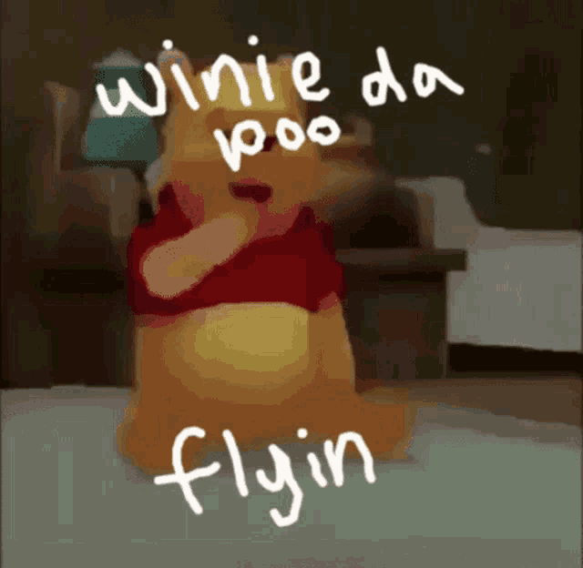 Flying Winnie The Pooh GIF - Flying Winnie The Pooh National Wine Day GIFs