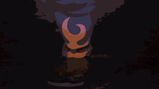 a pixelated image of a person 's foot with a red background