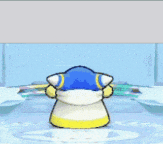 a cartoon character is standing in a pool of water with the words dsjaksodsjsidnbjshapwifijska