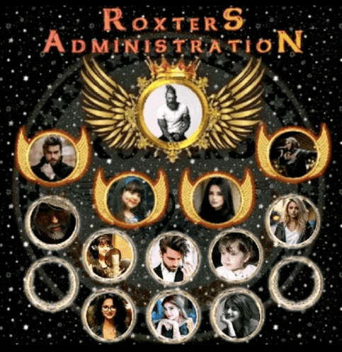 a poster for roxters administration shows a man in a crown