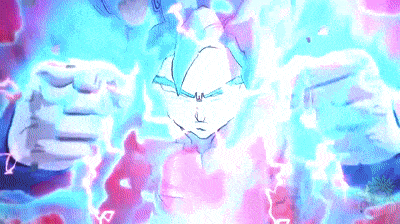 a cartoon character is surrounded by lightning and a purple background