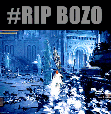 a screen shot of a video game that says #rip bozo on it