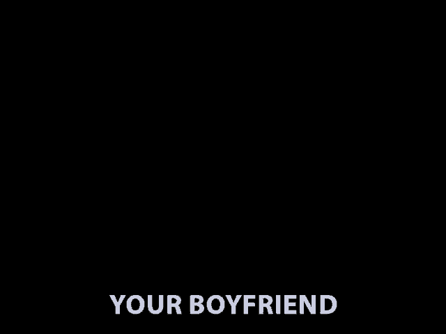 a blue background with a woman 's face and the words your boyfriend