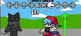 a cartoon of a man and a cat playing a video game