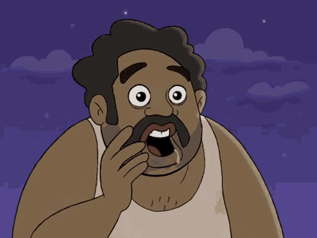 a cartoon drawing of a man with a mustache
