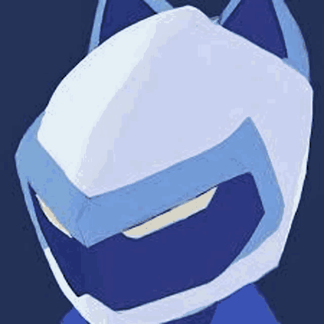 a close up of a cartoon character wearing a helmet with a cat 's ears .