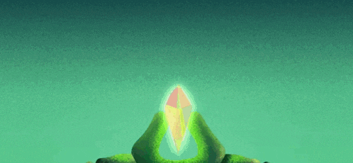 a cartoon drawing of a pyramid with a green background
