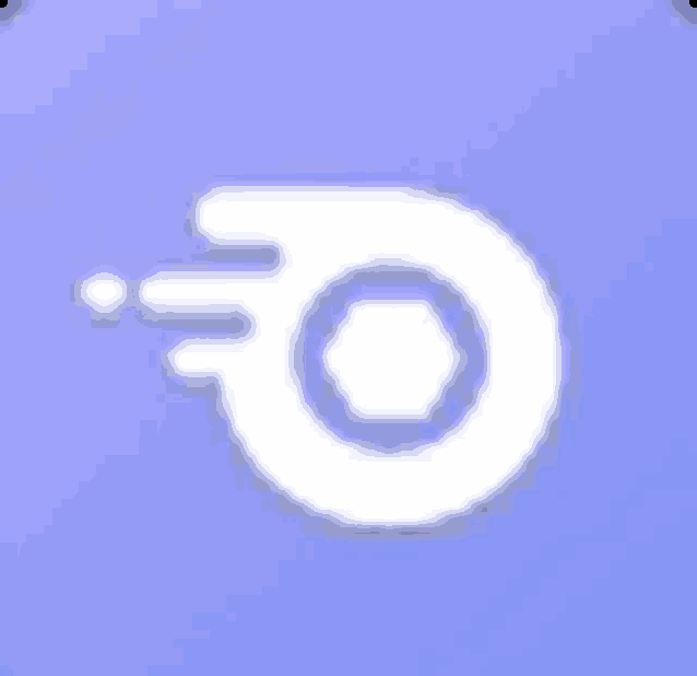 a white icon with a circle in the middle on a purple background