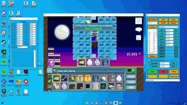 a computer screen shows a game with a message that says you cooked up a bland