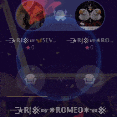 a purple background with the name romeo written in white