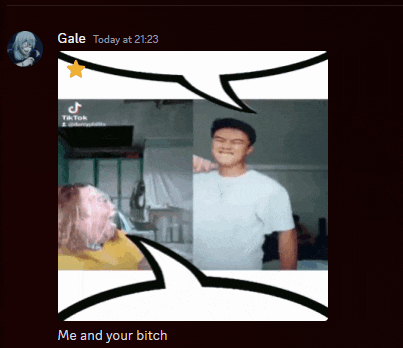 a picture of a man and a woman with the caption " gale today at 21:23 "