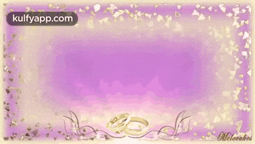 a purple background with the words happy wedding written in gold