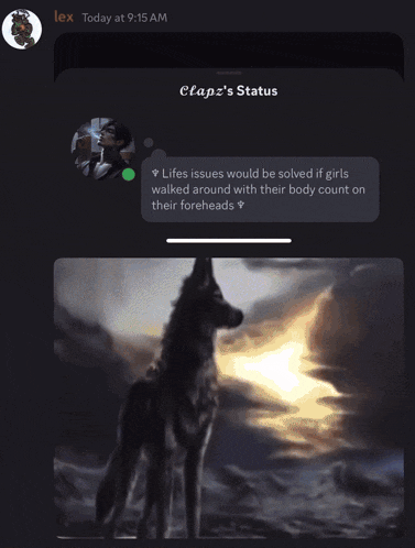 a screenshot of a conversation between lex and clapz
