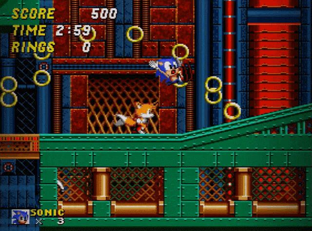 a sonic the hedgehog video game with a score of 600 points