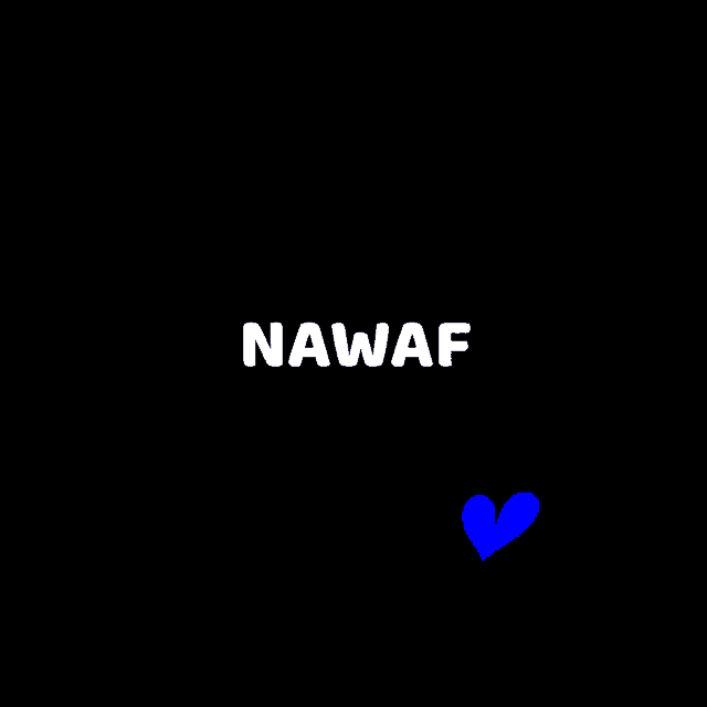 the name nawaf is surrounded by blue hearts