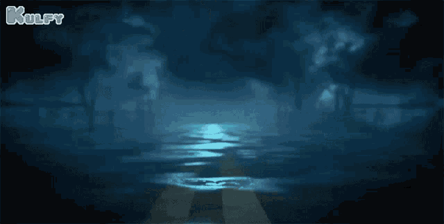 a picture of a person running in the water with the words kulfy on the bottom right