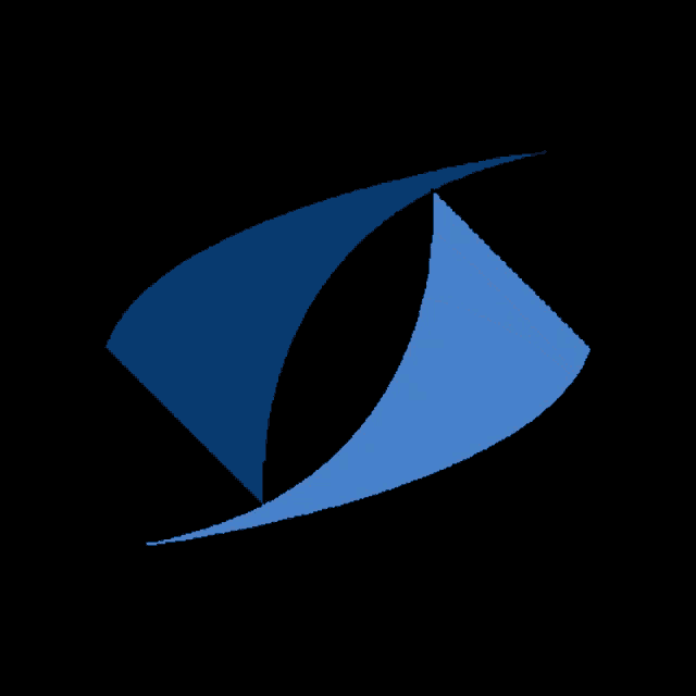 a blue swirl on a black background that looks like an eye