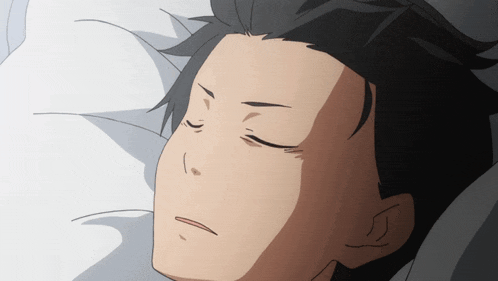 a drawing of a person sleeping with their eyes closed