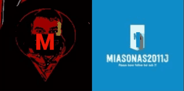 a logo for miasonas2011j next to a logo for a man
